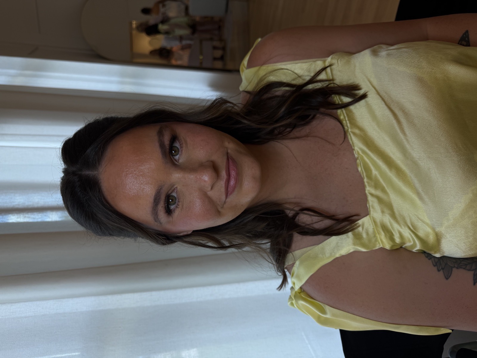 Client with natural glam makeup
