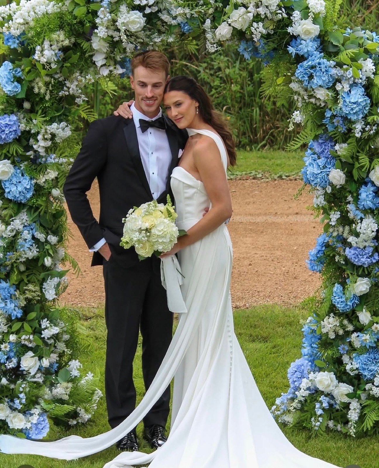 Bride and groom on their wedding day